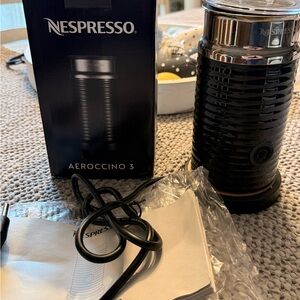 Nespresso Aeroccino 3 Milk Frother, Black, Steel